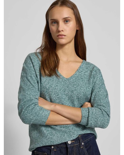 ONLY Regular Fit Pullover Met V-Hals, Model 'Rica Life' in het Green
