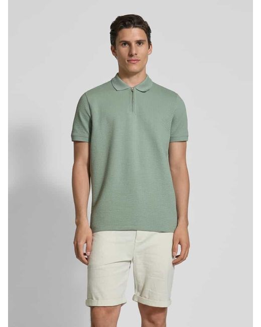 Mcneal Poloshirt mit kurzem Reißverschluss in Green für Herren