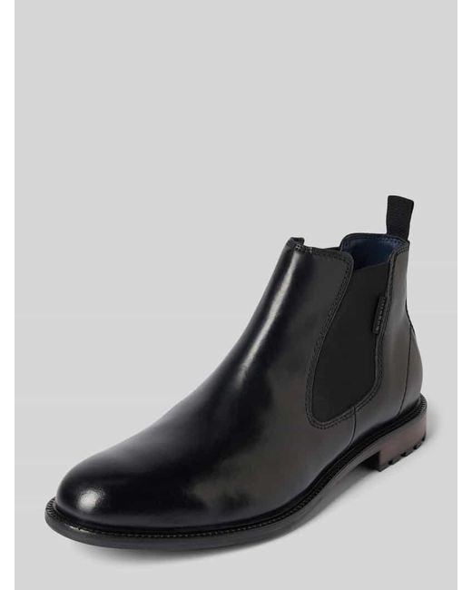 Bugatti Chelsea Boots aus Leder mit Zugschlaufe Modell 'Bonifacio' in Black für Herren