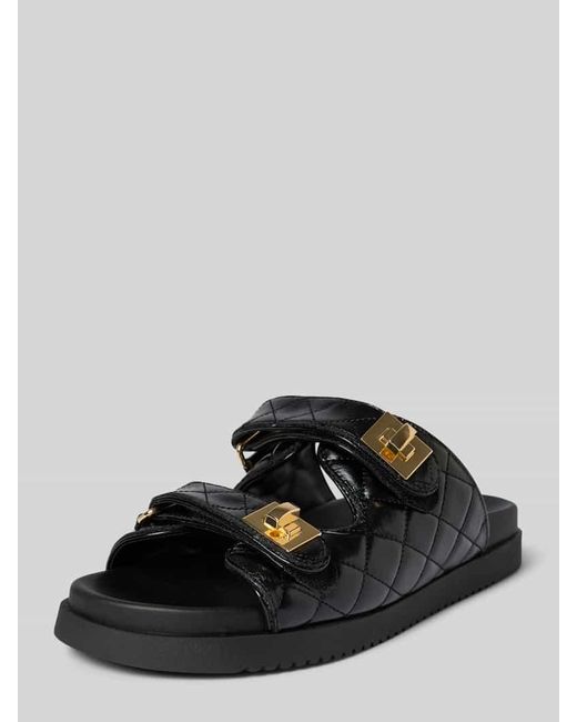 Steve Madden Black Slides aus Leder mit Klettverschluss Modell 'SCHMONA'