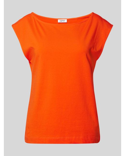 Esprit Orange T-Shirt mit Kappärmeln