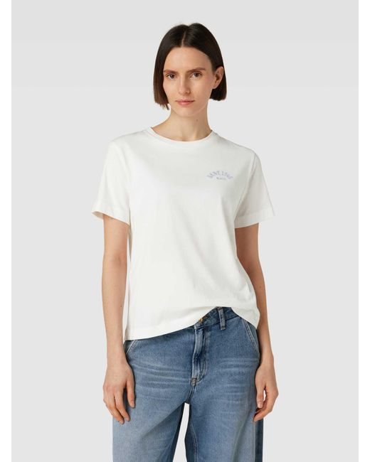 Gant White T-Shirt mit Label-Stitching Modell 'ARCH'