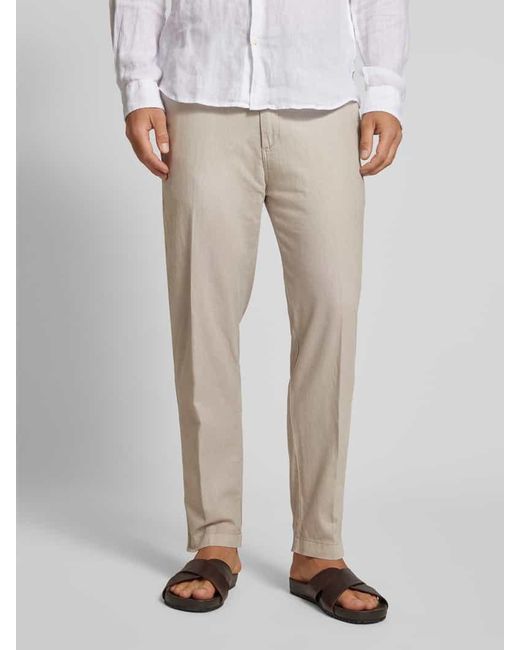 Cinque Tapered Fit Leinenchino mit Bügelfalten Modell 'JULI-O' in Natural für Herren