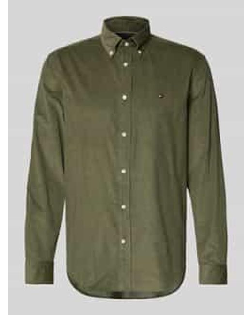 Tommy Hilfiger Regular Fit Corduroy Overhemd Van Puur Katoen in het Green voor heren