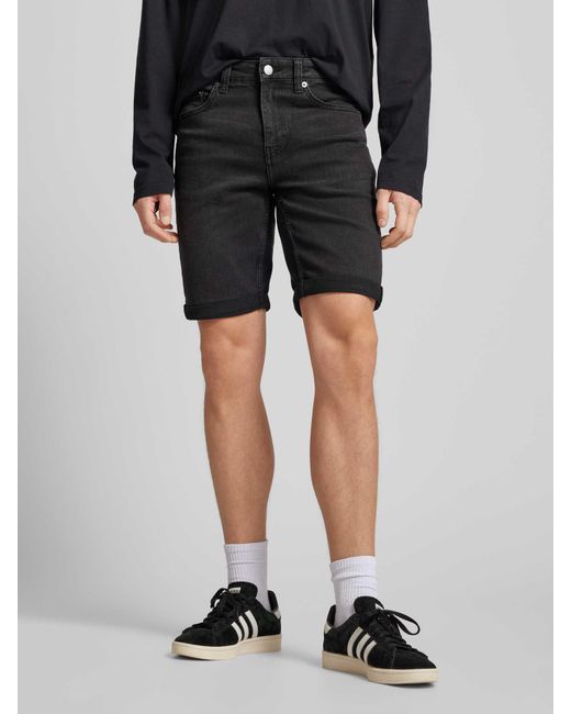 Only & Sons Regular Fit Jeansshorts im 5-Pocket-Design Modell 'PLY' in Black für Herren