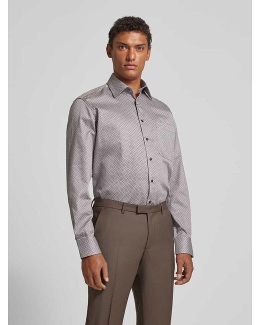 Eterna Comfort Fit Business-Hemd mit Brusttasche in Gray für Herren