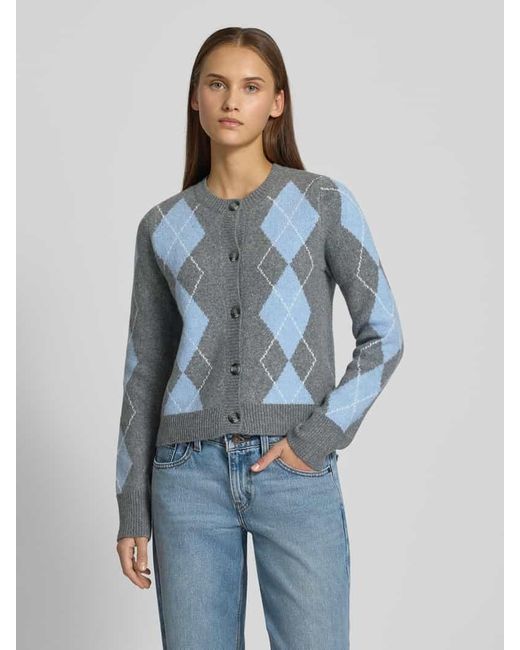 ONLY Blue Regular Fit Strickjacke mit Woll-Anteil Modell 'BRIGHTON'