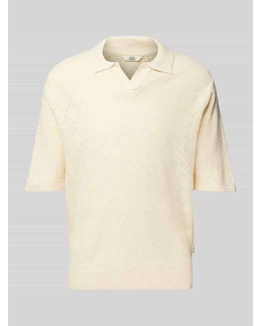 Redefined Rebel Regular Fit Poloshirt mit V-Ausschnitt Modell 'Aron' in Natural für Herren