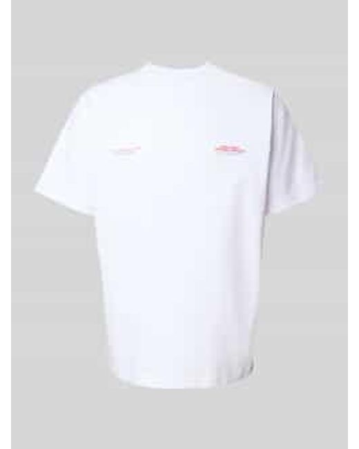 Another Cotton Lab Oversized T-Shirt Met Statement- En Labelprint in het White voor heren