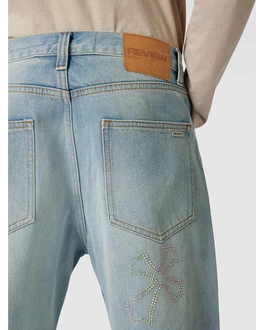 Review Jeans mit Ziersteinbesatz in Blue für Herren