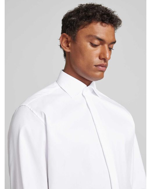 Eterna Comfort Fit Zakelijk Overhemd Met Kentkraag in het White voor heren