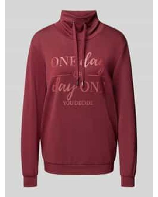 Soya Concept Sweatshirt Met Opstaande Kraag En Tunnelkoord, Model 'Banu' in het Red