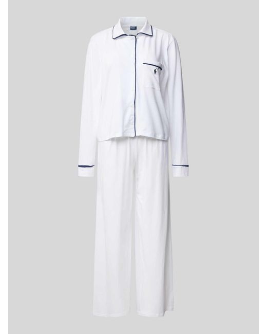 Polo Ralph Lauren Pyjama Met Logostitchings in het White