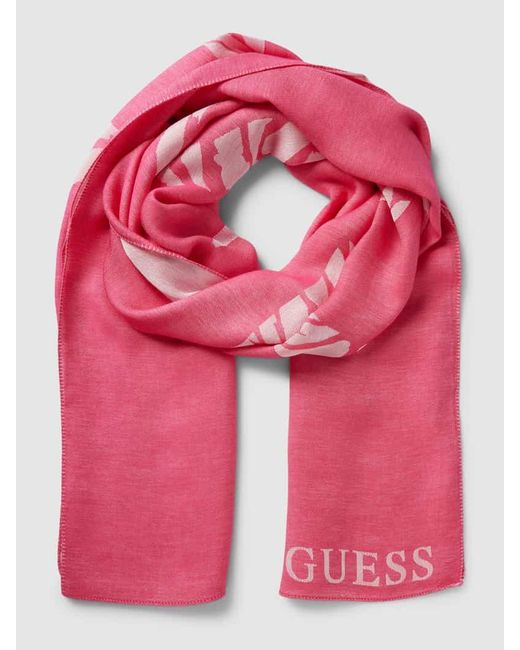 Guess Pink Schal mit Label-Stitching