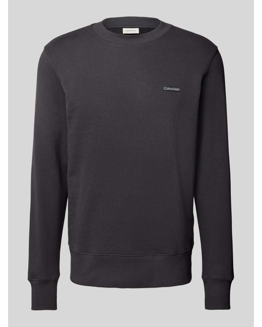 Calvin Klein Sweatshirt Met Labelpatch in het Blue voor heren