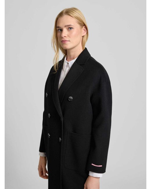 MAX&Co. Regular Fit Lange Wollen Jas Van Zuivere Scheerwol, Model 'Riccardo' in het Black