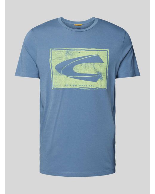 Camel Active T-Shirt mit Label-Print in Blue für Herren