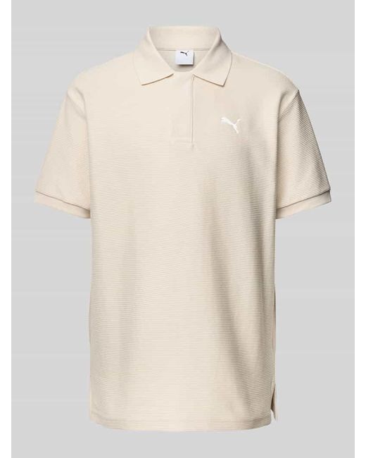 PUMA Relaxed Fit Poloshirt mit Label-Stitching in Natural für Herren
