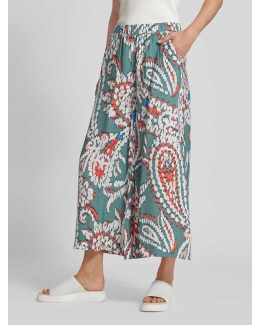 S.oliver Blue Regular Fit Culotte mit Paisley-Muster