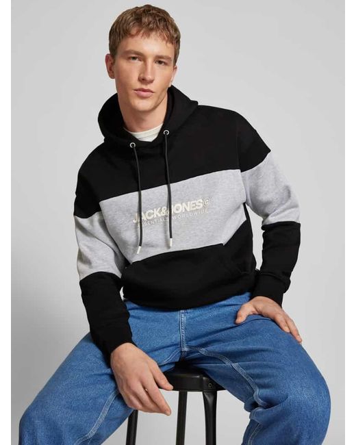 Jack & Jones Hoodie mit Label-Print Modell 'LEGACY' in Blue für Herren