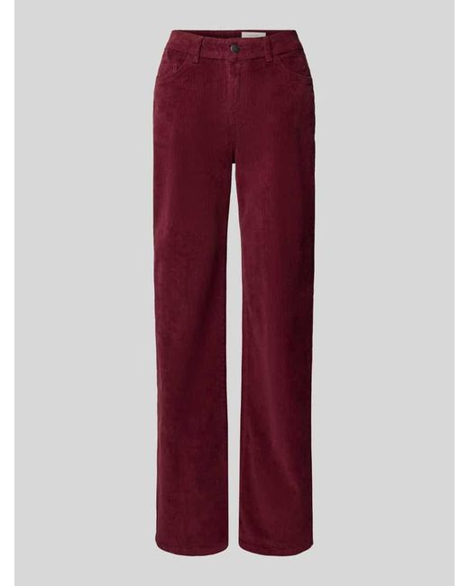 Noisy May Red Straight Fit Stoffhose in Cord-Optik Modell 'OLANDA'