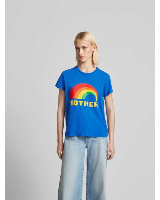 Mother Blue T-Shirt mit Motiv-Print