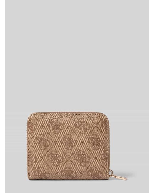 Guess Brown Portemonnaie mit Logo-Applikation Modell 'LAUREL"