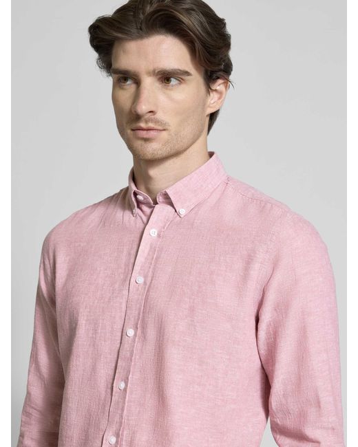 Lindbergh Vrijetijdsoverhemd Met Knoopsluiting in het Pink voor heren