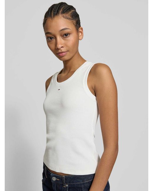 Tommy Hilfiger Tanktop Met Boothals in het White