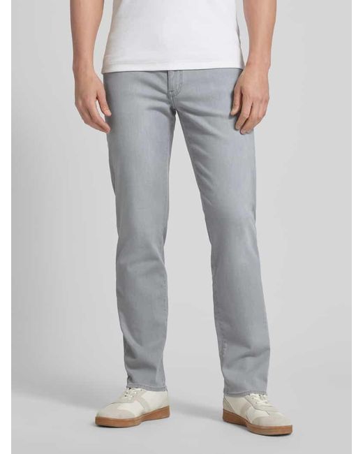 Brax Straight Fit Jeans mit Label-Patch Modell 'CADIZ' in Gray für Herren