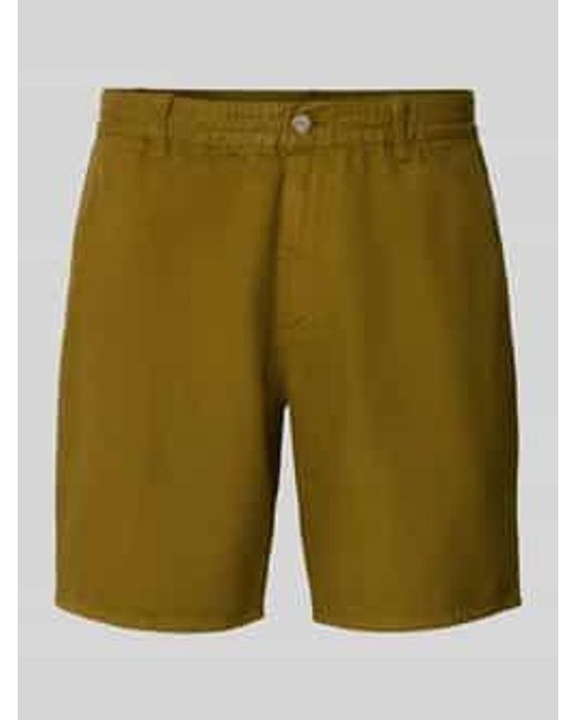 Forét Korte Regular Fit Broek Met Elastische Band, Model 'Clay' in het Green voor heren