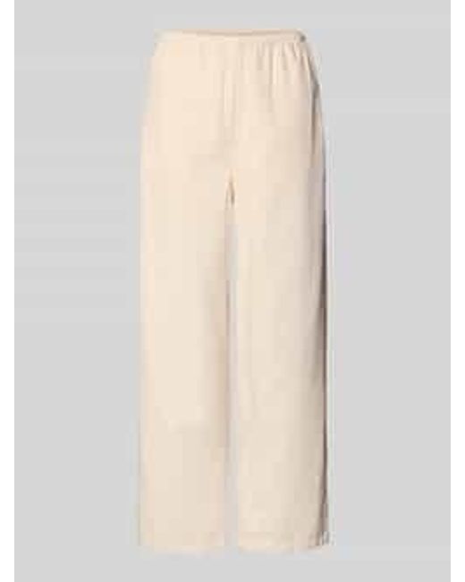 American Vintage Wide Fit Stoffen Broek Met Elastische Band Model 'Lycaz' in het Natural