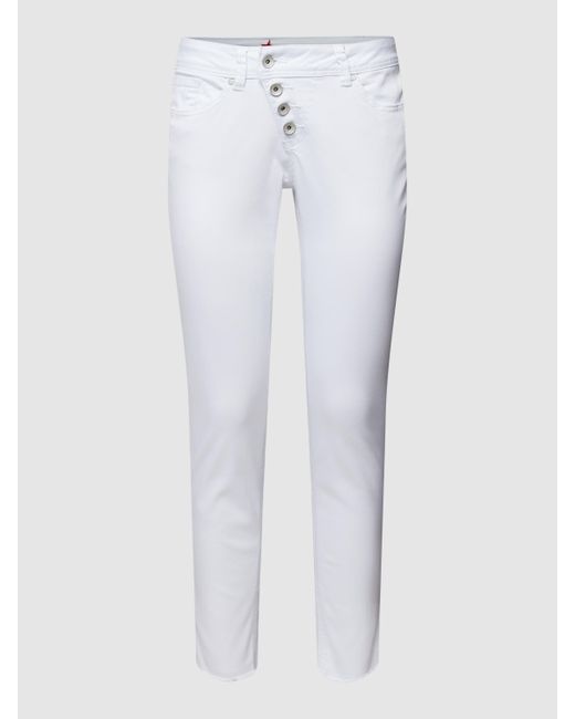 Buena Vista Slim Fit Jeans Met Labeldetails, Model 'malibu' in het Wit |  Lyst NL