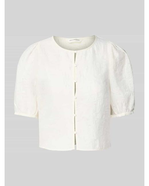 MSCH Copenhagen White Regular Fit Bluse mit 1/2-Arm Modell 'Asteria'
