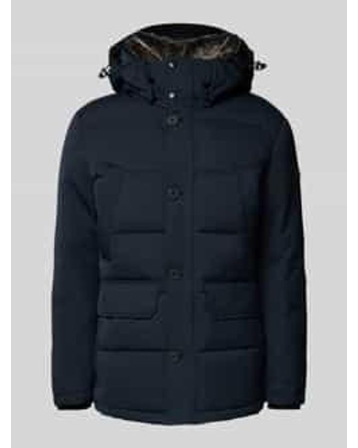 Strellson Regular Fit Gewatteerd Jack Met Capuchon, Model 'Piazza' in het Blue voor heren
