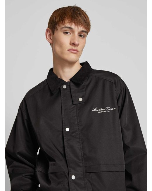 Another Cotton Lab Jack Met Labelstitching in het Black voor heren
