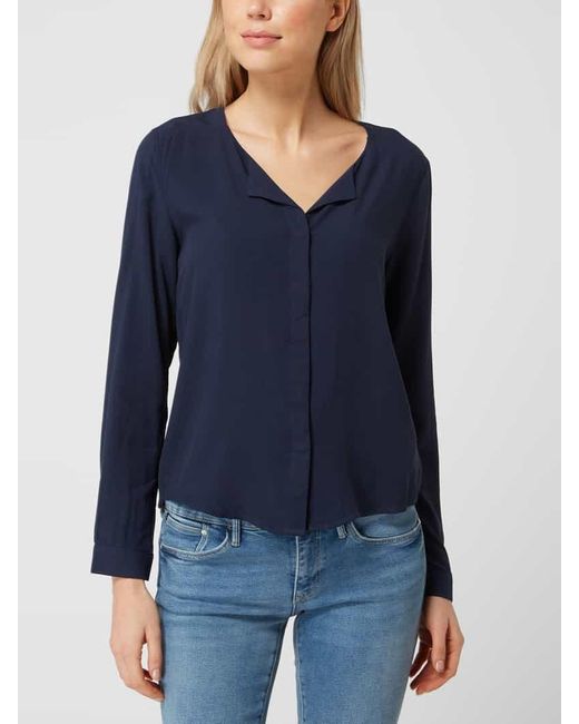 Fransa Blue Bluse Mit V-Ausschnitt