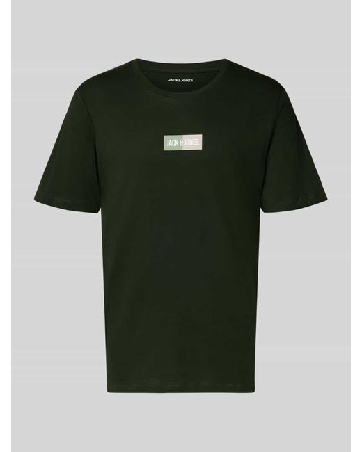 Jack & Jones T-Shirt mit Label-Print und Rundhalsausschnitt in Green für Herren