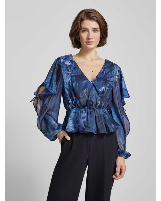 Guess Blue Bluse mit floralem Muster Modell 'SASKIKA'
