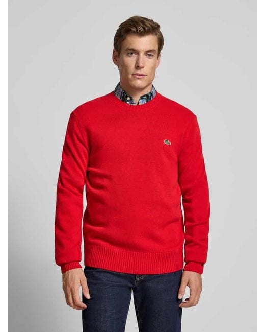 Lacoste Regular Fit Strickpullover aus reiner Wolle in Red für Herren