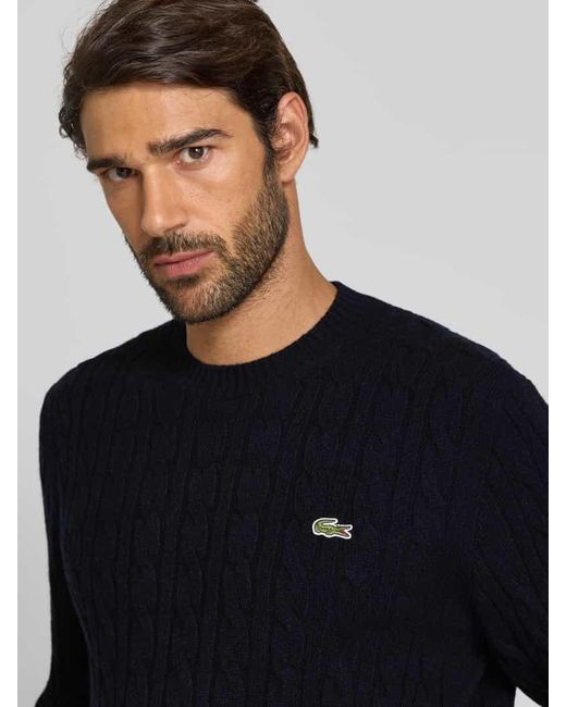 Lacoste Regular Fit Strickpullover aus reiner Wolle in Blue für Herren