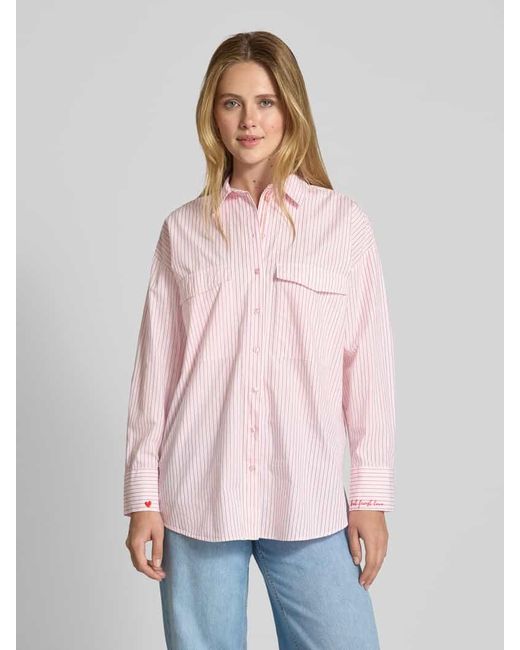 Smith & Soul Pink Regular Fit Hemdbluse Mit Brusttaschen