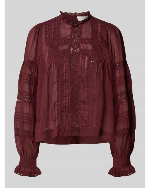 Neo Noir Red Bluse mit rückseitigem Knopfverschluss Modell 'Ebba'