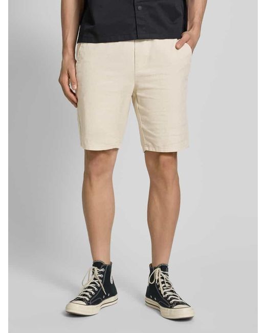 Only & Sons Shorts aus Baumwoll-Leinen-Mix Modell 'LINUS' in Natural für Herren