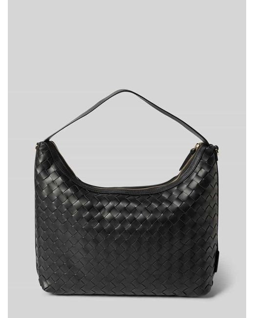Marc O' Polo Black Handtasche mit Flechtstruktur aus Rindslederstreifen