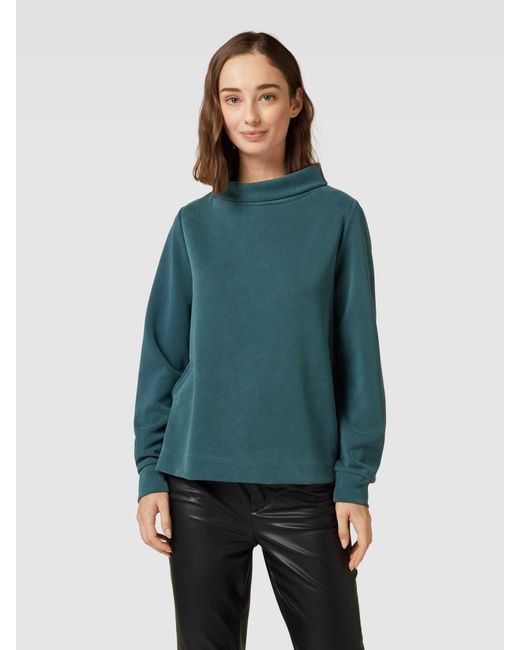 Opus Green Sweatshirt mit Stehkragen Modell 'Getsomi'