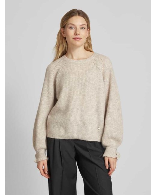 Mos Mosh Natural Strickpullover mit gerippten Abschlüssen
