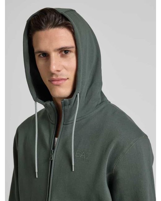 EA7 Sweatjacke mit Zweiwege-Reißverschluss Modell 'TRAIN VISIBILTY' in Green für Herren