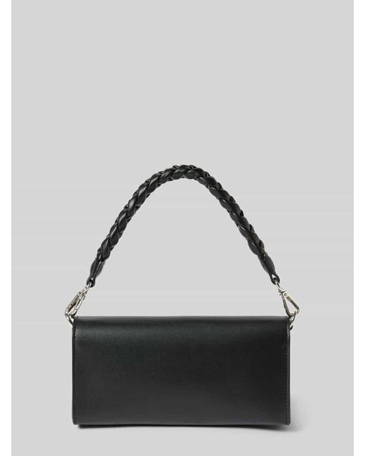 SEIDENFELT Black Handtasche mit Label-Detail Modell 'MELBU'