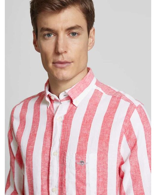 Gant Regular Fit Freizeithemd mit Brusttasche in Pink für Herren